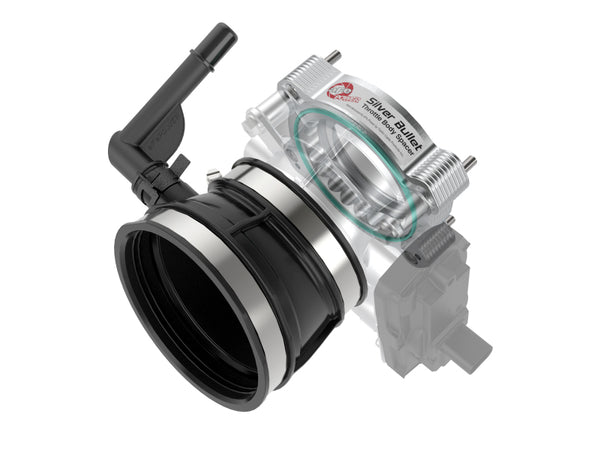 aFe 2020 Vette C8 Silver Bullet Aluminum Throttle Body Spacer Works w/ Factory Intake Only - Silver - Bull Strap