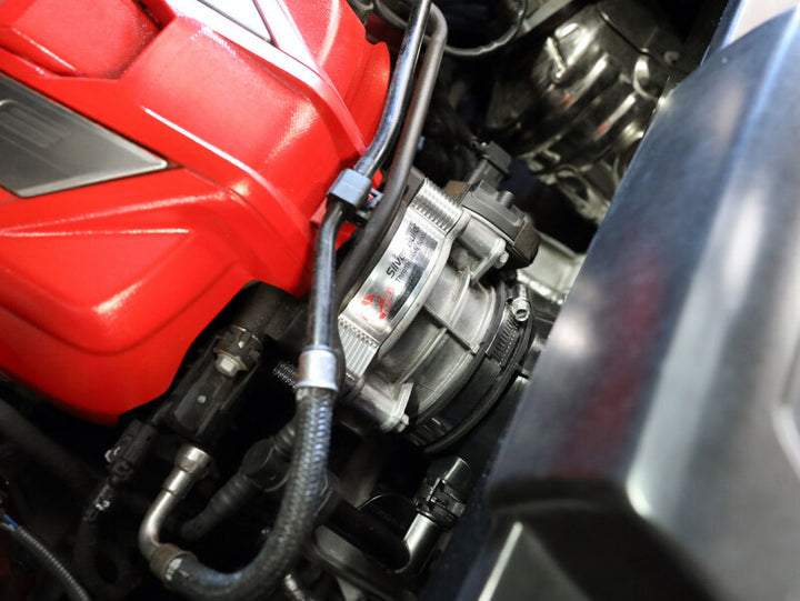 aFe 2020 Vette C8 Silver Bullet Aluminum Throttle Body Spacer Works w/ Factory Intake Only - Silver - Bull Strap