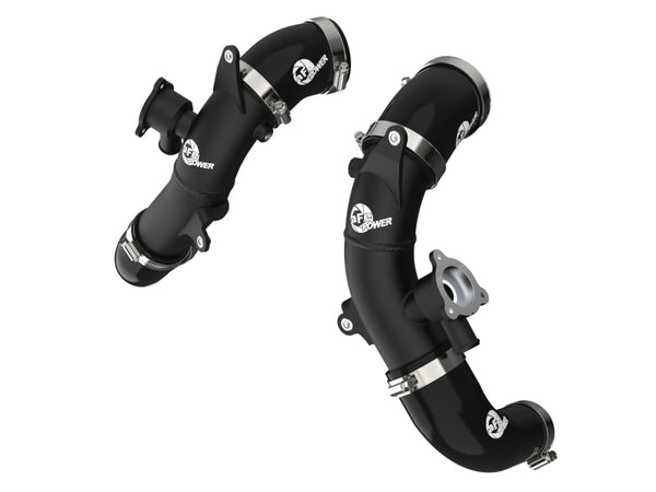 aFe 2022 Toyota Tundra V6-3.5L (tt) BladeRunner 2.5in Aluminum Hot Charge Pipe - Black - Bull Strap