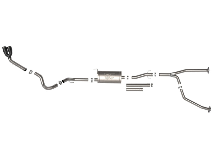 aFe 2022 Toyota Tundra V6-3.5L (tt) Vulcan Series 2.5in to 3in 304 SS Cat-Back Exhaust w/ Black Tip - Bull Strap