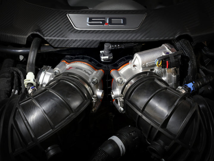 aFe 2024 Ford Mustang GT/ 2024 Ford Mustang Dark Horse V8 5.0L Silver Bullet Throttle Body Spacer - Bull Strap
