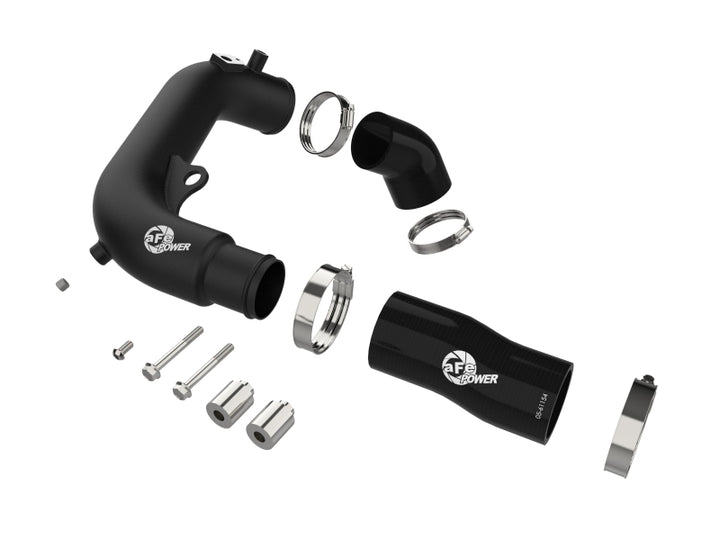 aFe 2024+ Jeep Wrangler JL L4-2.0L (t) BladeRunner 2-1/2in Aluminum Hot Charge Pipe - Black - Bull Strap