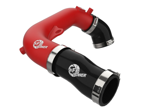 aFe 2024+ Jeep Wrangler JL L4-2.0L (t) BladeRunner 2-1/2in Aluminum Hot Charge Pipe - Red - Bull Strap