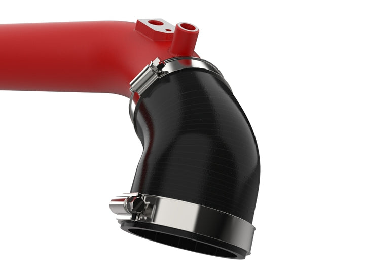 aFe 2024+ Jeep Wrangler JL L4-2.0L (t) BladeRunner 2-1/2in Aluminum Hot Charge Pipe - Red - Bull Strap