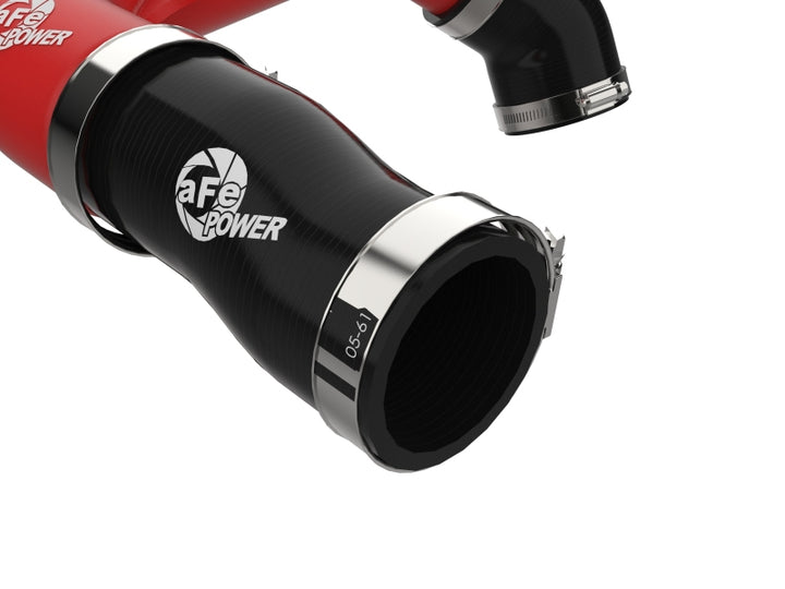 aFe 2024+ Jeep Wrangler JL L4-2.0L (t) BladeRunner 2-1/2in Aluminum Hot Charge Pipe - Red - Bull Strap