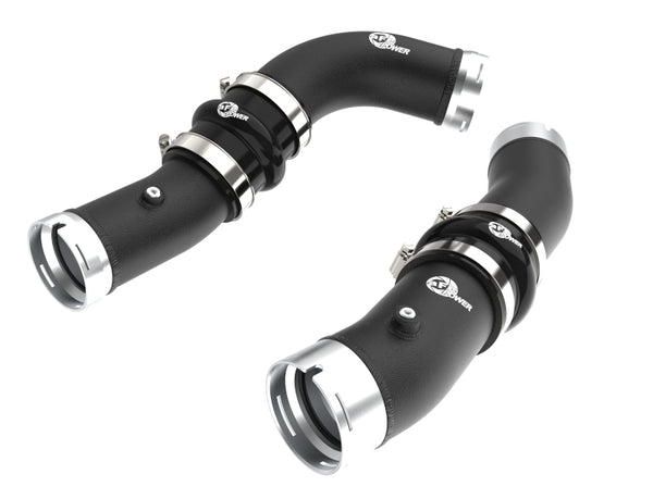 aFe 2024+ Toyota Tacoma BladeRunner  2.5in & 3in Aluminum Hot & Cold Charge Pipe Kit - Black - Bull Strap