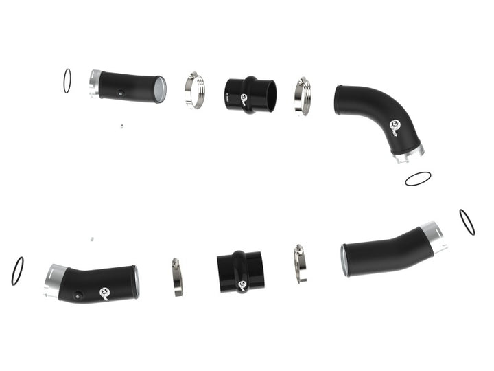 aFe 2024+ Toyota Tacoma BladeRunner  2.5in & 3in Aluminum Hot & Cold Charge Pipe Kit - Black - Bull Strap