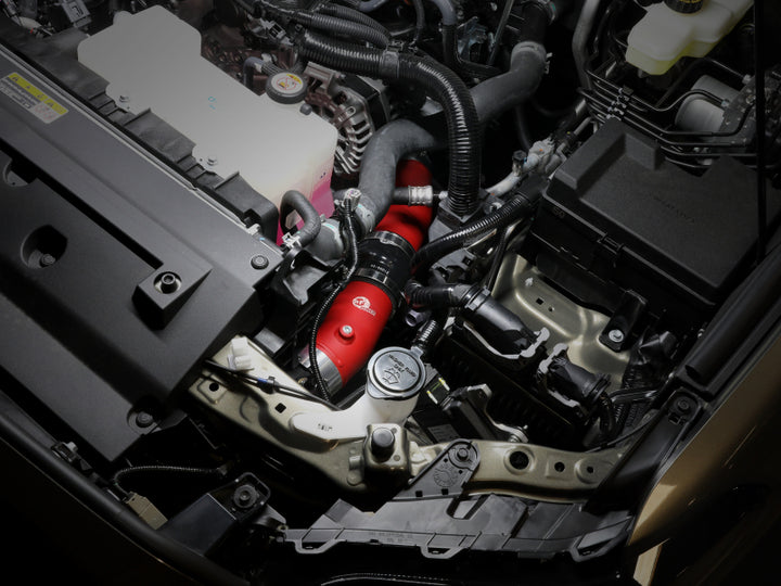 aFe 2024+ Toyota Tacoma BladeRunner  2.5in & 3in Aluminum Hot & Cold Charge Pipe Kit - Red - Bull Strap