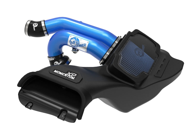 aFe 21-22 Ford F-150 Raptor V6-3.5L(tt) Momentum XP Cold Air Intake System - Blue w/ Pro 5R Filter - Bull Strap