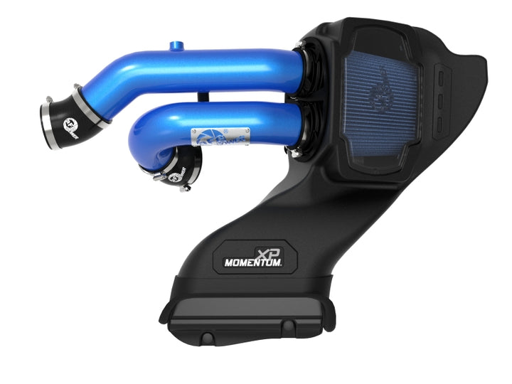 aFe 21-22 Ford F-150 Raptor V6-3.5L(tt) Momentum XP Cold Air Intake System - Blue w/ Pro 5R Filter - Bull Strap