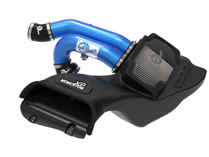 aFe 21-22 Ford F-150 Raptor V6-3.5L(tt) Momentum XP Cold Air Intake System Blue w/ Pro Dry S Filter - Bull Strap