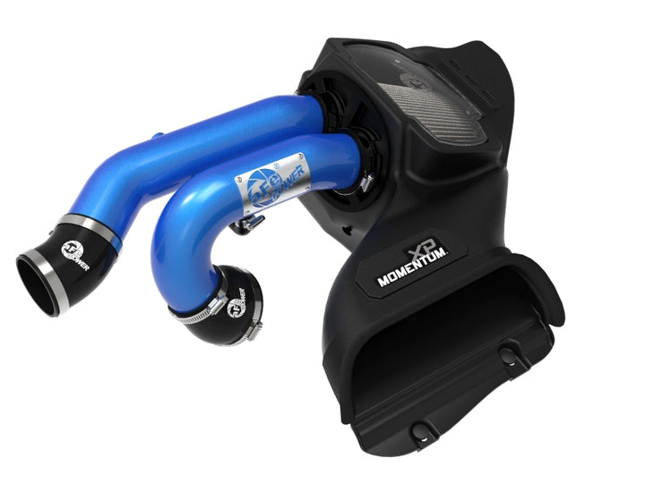 aFe 21-22 Ford F-150 Raptor V6-3.5L(tt) Momentum XP Cold Air Intake System Blue w/ Pro Dry S Filter - Bull Strap