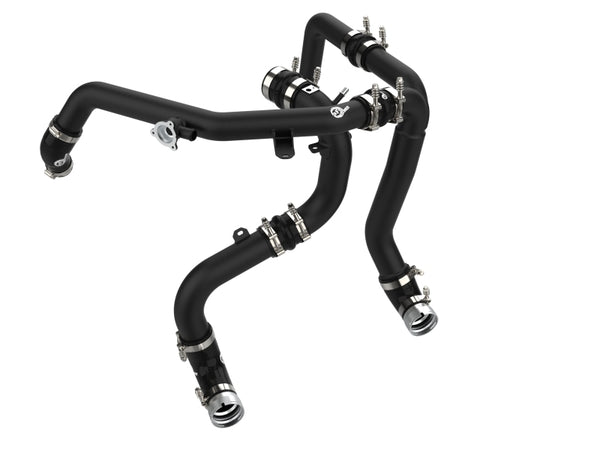 aFe 21-23 Ford Bronco V6-2.7Ltt BladeRunner Alum Hot & Cold Charge Pipe Kit - Black - Bull Strap