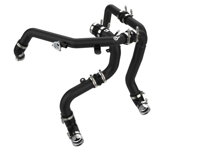 aFe 21-23 Ford Bronco V6-2.7Ltt BladeRunner Alum Hot & Cold Charge Pipe Kit - Black - Bull Strap