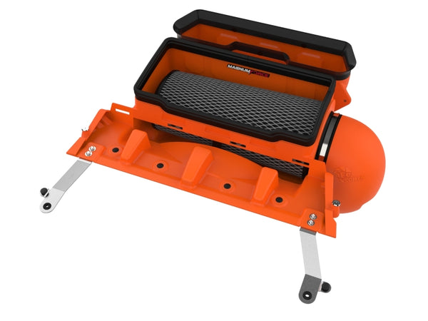 aFe 21-23 RAM 1500 TRX V8-6.2L SC Magnum FORCE Stage2 Orange Edition Cold Air Intake System w/Pro 5R - Bull Strap