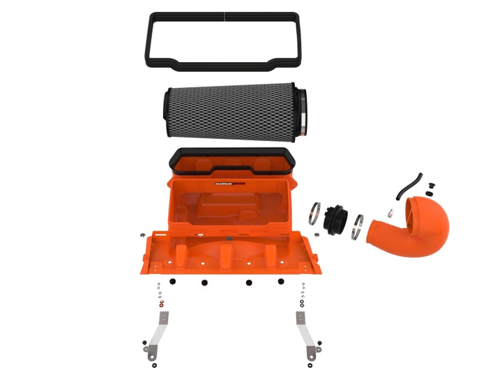 aFe 21-23 RAM 1500 TRX V8-6.2L SC Magnum FORCE Stage2 Orange Edition Cold Air Intake System w/Pro 5R - Bull Strap