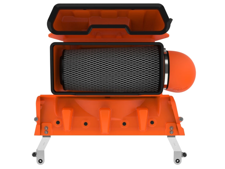 aFe 21-23 RAM 1500 TRX V8-6.2L SC Magnum FORCE Stage2 Orange Edition Cold Air Intake System w/Pro 5R - Bull Strap