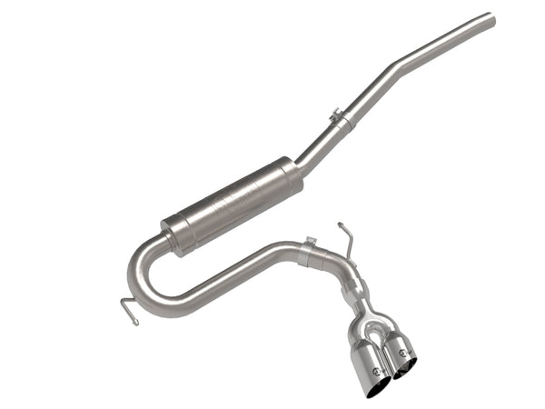aFe 22-23 Ford Maverick EcoBoost L4 2.0L(t) Rebel Series 2-1/2in 304 SS Cat-Back w/ Polished Tip - Bull Strap