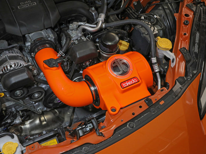 aFe 22-23 Toyota GR86 / Subaru BRZ Takeda Momentum Pro 5R Orange Edition Cold Air Intake System - Bull Strap