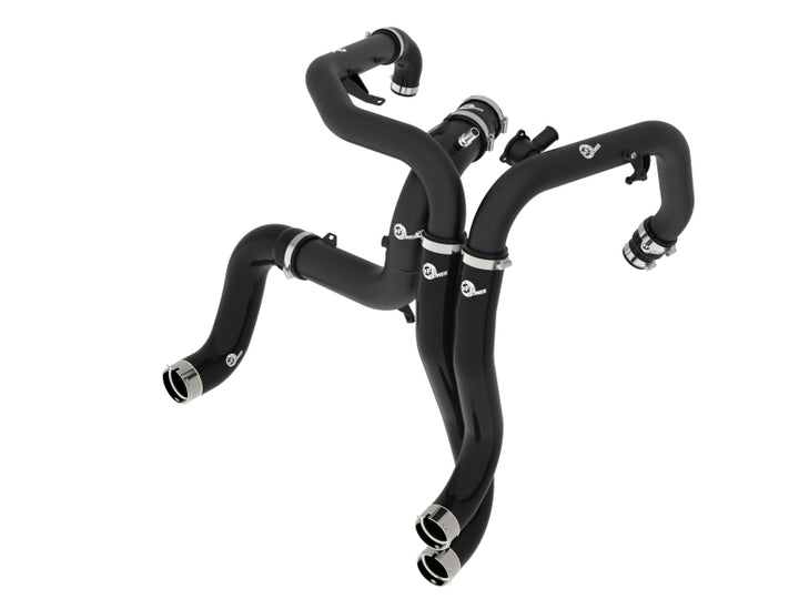 aFe 22-24 Ford Bronco Raptor V6-3.0L BladeRunner Aluminum Hot and Cold Charge Pipe Kit - Black - Bull Strap
