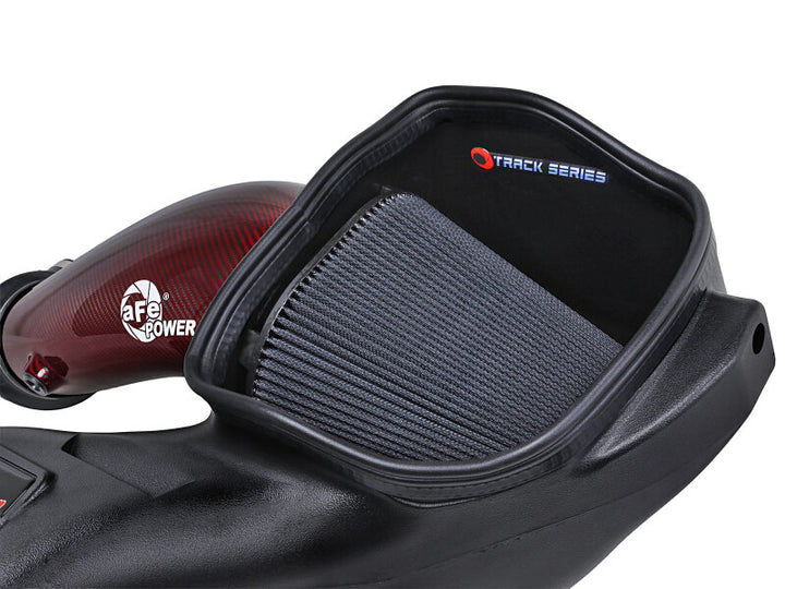aFe 23-24 Ford F150 Raptor R Supercharged Red Carbon Track Series Air Intake w/ P5R Filter (MOQ 24) - Bull Strap