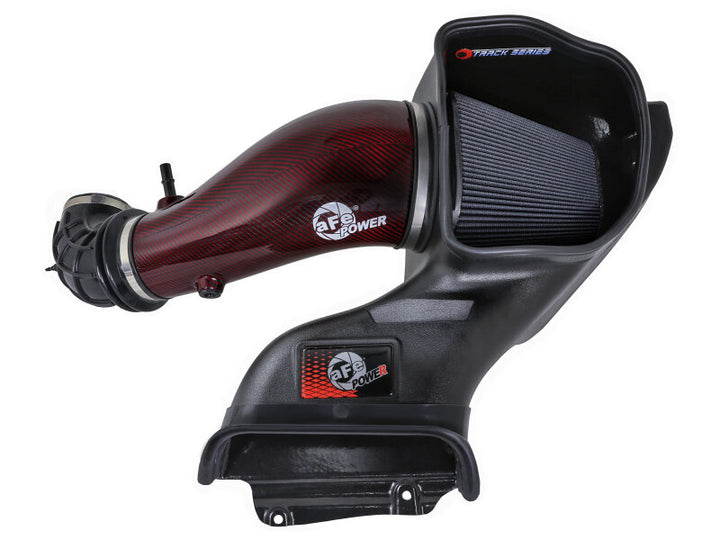 aFe 23-24 Ford F150 Raptor R Supercharged Red Carbon Track Series Air Intake w/ P5R Filter (MOQ 24) - Bull Strap