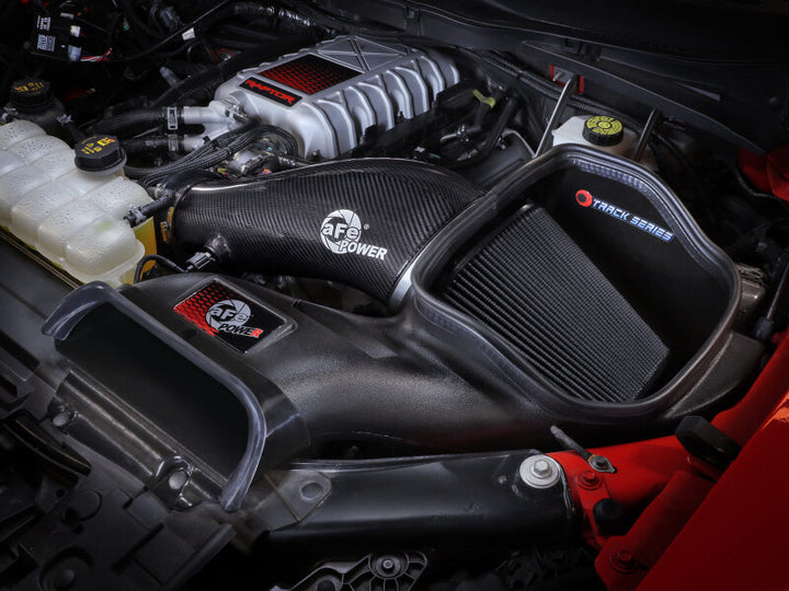 aFe 23-24 Ford F150 Raptor R V8 5.2L Supercharged Track Series Air Intake w/ Black PDS Filter - Bull Strap