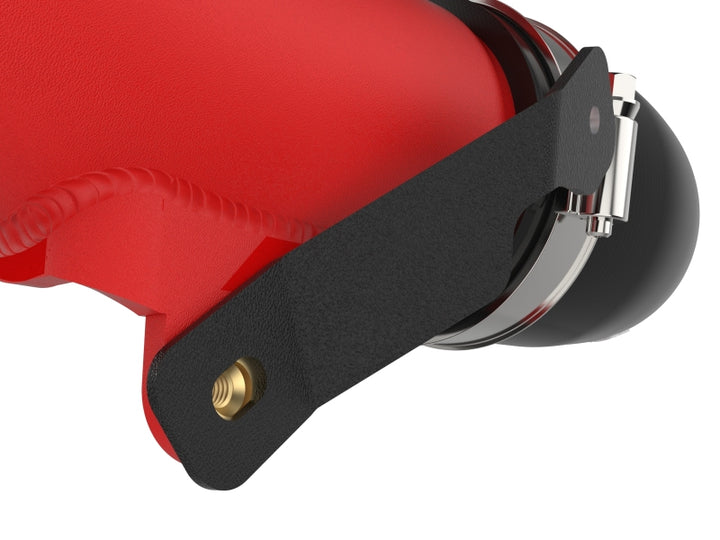 aFe 23-24 Toyota Sequoia V6-3.4L Hybrid BladeRunner 2.5in Aluminum Hot Charge Pipe - Red - Bull Strap