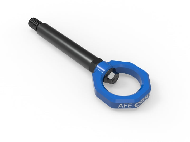 aFe 23-25 BMW M2 (G87) CONTROL Front / Rear Tow Hook - Blue - Bull Strap