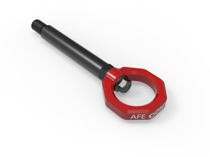 aFe 23-25 BMW M2 (G87) CONTROL Front / Rear Tow Hook - Red - Bull Strap