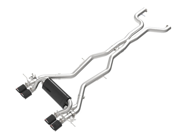 aFe 23-25 BMW M2 L6-3.0L (G87) MACH Force-Xp Cat-Back Exhaust w/ Carbon Fiber Tip - Bull Strap