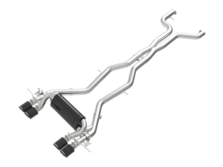 aFe 23-25 BMW M2 L6-3.0L (G87) MACH Force-Xp Cat-Back Exhaust w/ Carbon Fiber Tip - Bull Strap