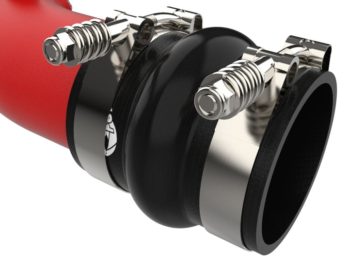 aFe 23-25 Ford F250/F350 Super Duty V8-6.7L BladeRunner Aluminum Hot & Cold Charge Pipe Kit - Red - Bull Strap