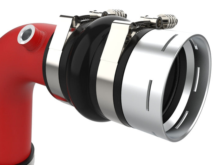aFe 23-25 Ford F250/F350 Super Duty V8-6.7L BladeRunner Aluminum Hot & Cold Charge Pipe Kit - Red - Bull Strap