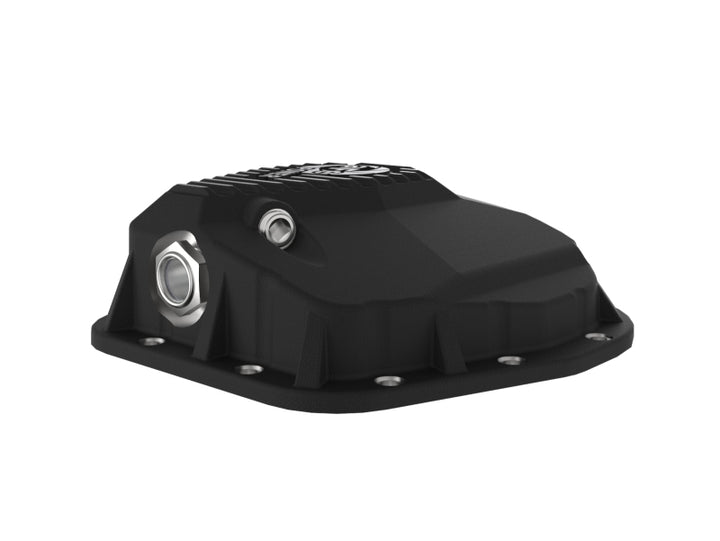 aFe 97-23 Ford F-150 Pro Series Rear Differential Cover Black w/ Machined Fins - Bull Strap
