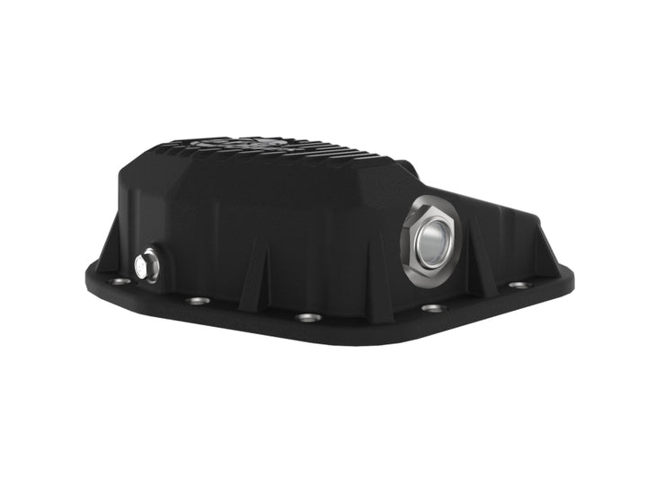 aFe 97-23 Ford F-150 Pro Series Rear Differential Cover Black w/ Machined Fins - Bull Strap