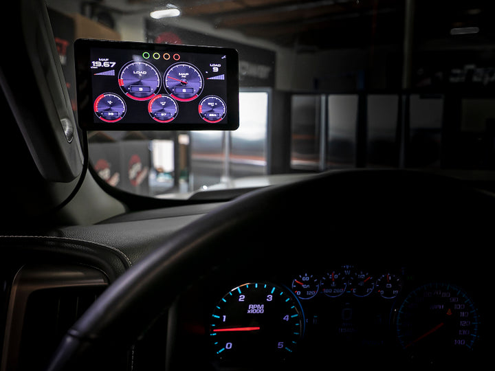 aFe AGD Advanced Gauge Display Digital 5.5in Monitor 08-18 Dodge/RAM/Ford/GM Diesel Trucks - Bull Strap