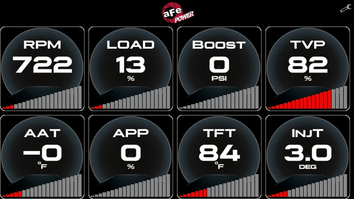 aFe AGD Advanced Gauge Display Digital 5.5in Monitor 08-18 Dodge/RAM/Ford/GM Diesel Trucks - Bull Strap