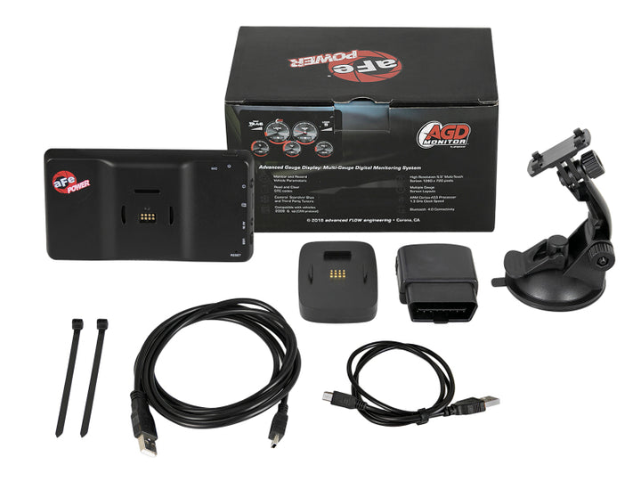 aFe AGD Advanced Gauge Display Digital 5.5in Monitor 08-18 Dodge/RAM/Ford/GM Diesel Trucks - Bull Strap