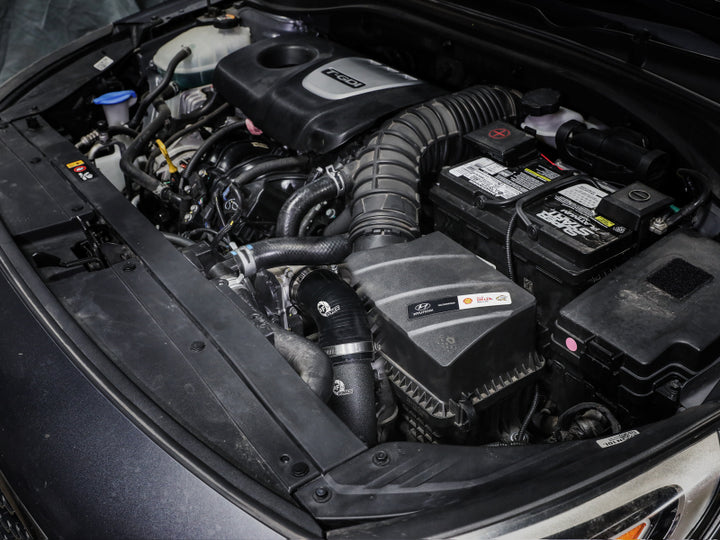 aFe BladeRunner 2-1/2 IN Aluminum Cold Charge Pipe Black 17-20 Hyundai Elantra GT L4-1.6L (t) - Bull Strap
