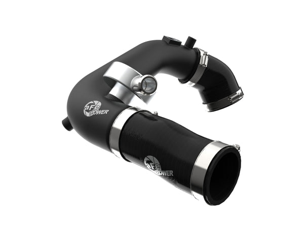 aFe BladeRunner 2 1/2in Intercooler Hot Side Charge Pipe 18-21 Jeep Wrangler JL L4-2.0L (t) - Black - Bull Strap