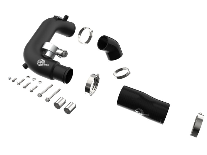 aFe BladeRunner 2 1/2in Intercooler Hot Side Charge Pipe 18-21 Jeep Wrangler JL L4-2.0L (t) - Black - Bull Strap