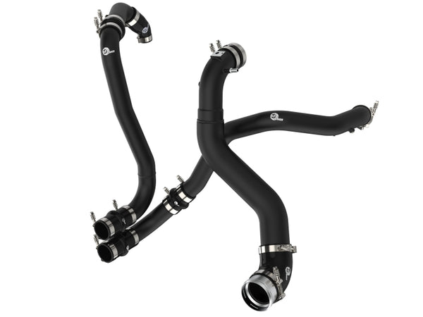 aFe BladeRunner 21-22 Ford F-150 Ecoboost V6-3.5L(tt) Aluminum Hot and Cold Charge Pipe Kit Black - Bull Strap