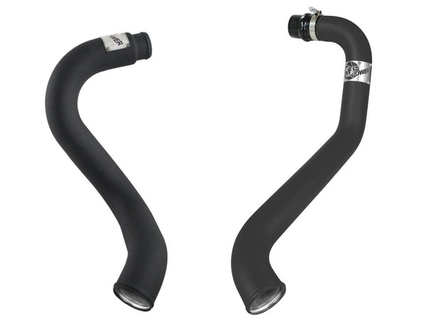 aFe BladeRunner 3in Black Intercooler Hot Cold Side Tubes Combo 02-04 GM Diesel Trucks 6.6L V8 (td) - Bull Strap