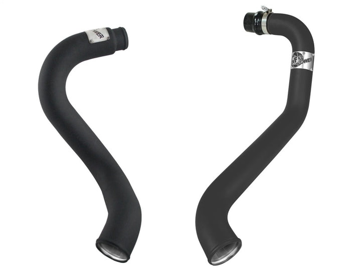 aFe BladeRunner 3in Black Intercooler Hot Cold Side Tubes Combo 02-04 GM Diesel Trucks 6.6L V8 (td) - Bull Strap
