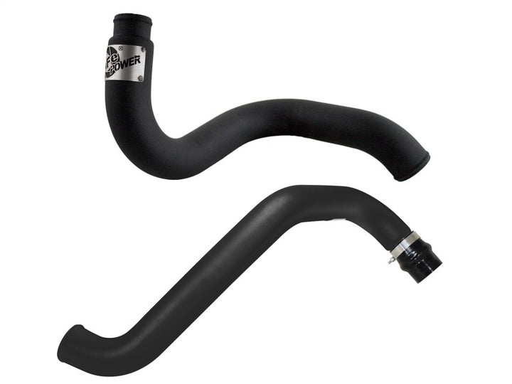 aFe BladeRunner 3in Black Intercooler Hot Cold Side Tubes Combo 02-04 GM Diesel Trucks 6.6L V8 (td) - Bull Strap