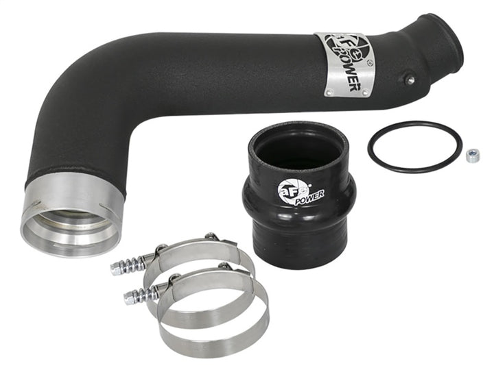 aFe BladeRunner 3in Black Intercooler Tube Cold Side 17-18 GM Diesel Trucks V8 6.6L (td) L5P - Bull Strap