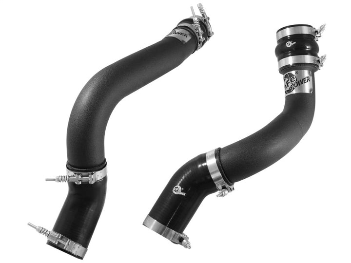 aFe BladeRunner 3in Black Intercooler Tubes Hot & Cold Side Kit for 13-14 Dodge RAM Diesel 6.7L (td) - Bull Strap