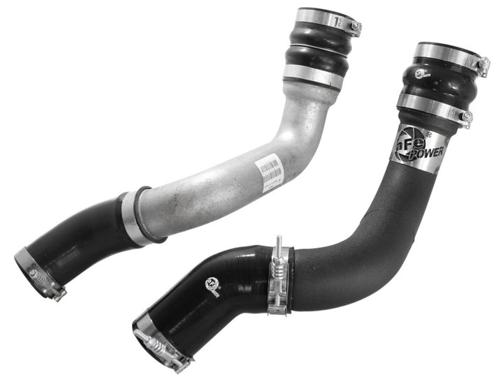 aFe BladeRunner 3in Black Intercooler Tubes Hot & Cold Side Kit for 13-14 Dodge RAM Diesel 6.7L (td) - Bull Strap