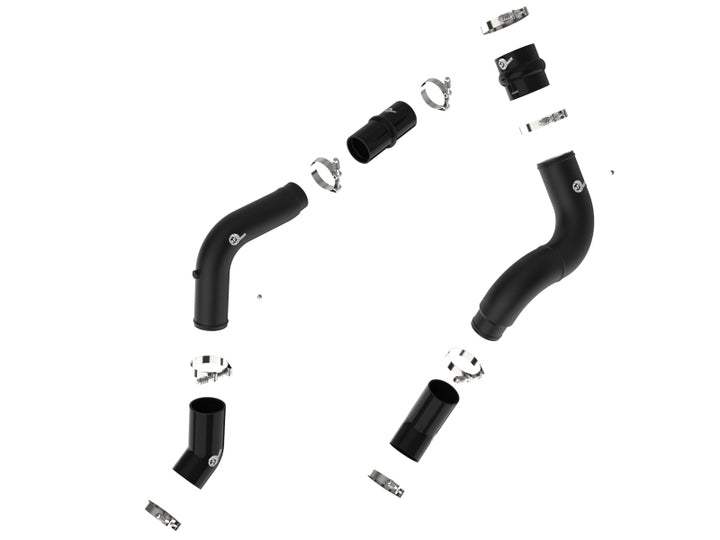 aFe BladeRunner Aluminum Hot and Cold Charge Pipe Kit Black RAM Diesel Trucks 19-23 L6-6.7L (td) - Bull Strap